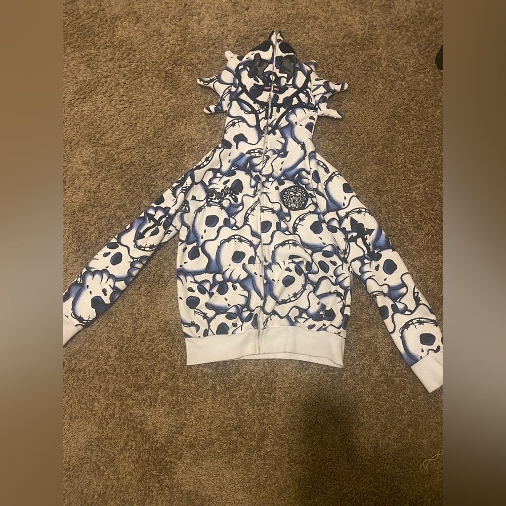 Blue And White GloGang hoodie